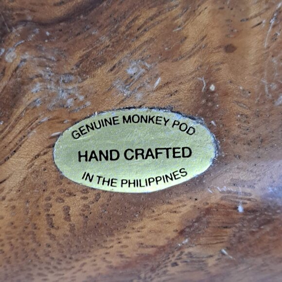Vintage Monkey Pod Wood Rectangular Bowl Centerpiece Serving Decor - Picture 4 of 5